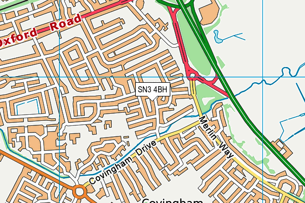 SN3 4BH map - OS VectorMap District (Ordnance Survey)