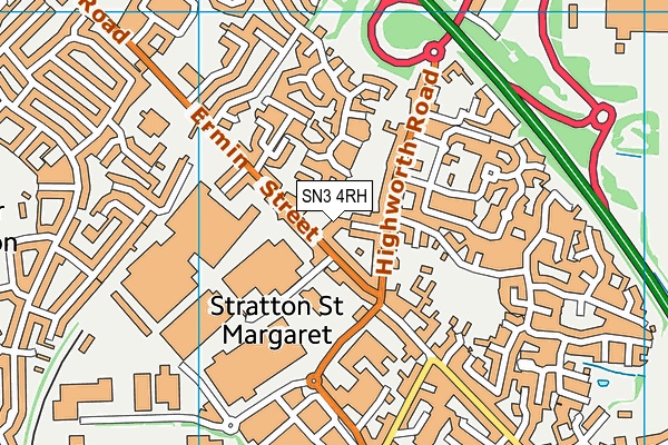 Kingsdown School Sports Centre map (SN3 4RH) - OS VectorMap District (Ordnance Survey)