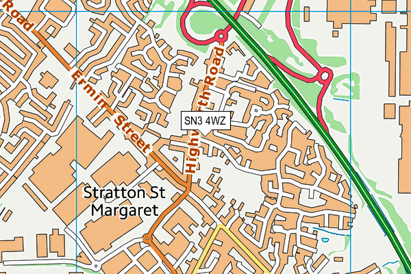 SN3 4WZ map - OS VectorMap District (Ordnance Survey)