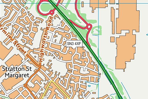 SN3 4XF map - OS VectorMap District (Ordnance Survey)