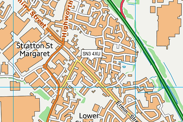 SN3 4XU map - OS VectorMap District (Ordnance Survey)