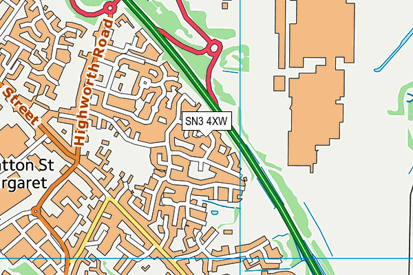 SN3 4XW map - OS VectorMap District (Ordnance Survey)