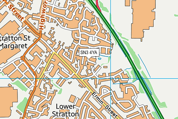 SN3 4YA map - OS VectorMap District (Ordnance Survey)