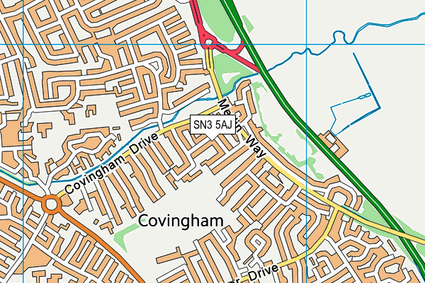 SN3 5AJ map - OS VectorMap District (Ordnance Survey)