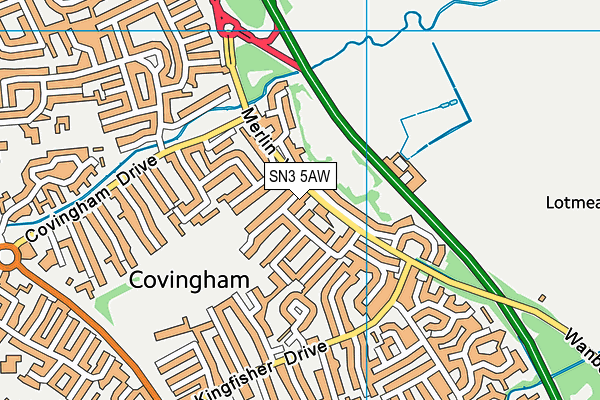 SN3 5AW map - OS VectorMap District (Ordnance Survey)