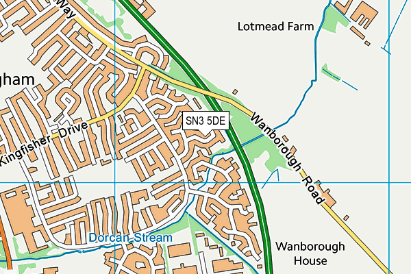 SN3 5DE map - OS VectorMap District (Ordnance Survey)