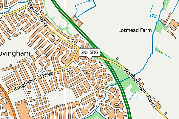SN3 5DG map - OS VectorMap District (Ordnance Survey)