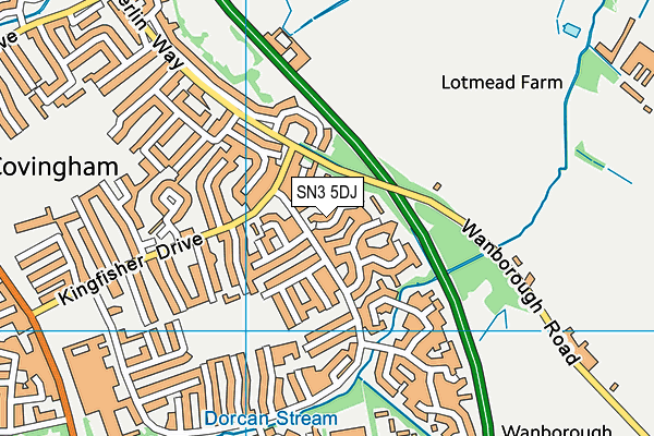 SN3 5DJ map - OS VectorMap District (Ordnance Survey)