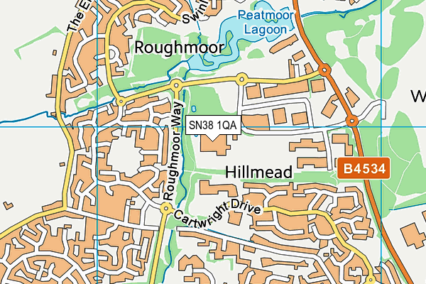 SN38 1QA map - OS VectorMap District (Ordnance Survey)