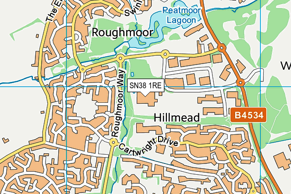 SN38 1RE map - OS VectorMap District (Ordnance Survey)