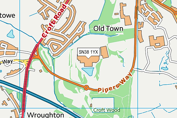 SN38 1YX map - OS VectorMap District (Ordnance Survey)