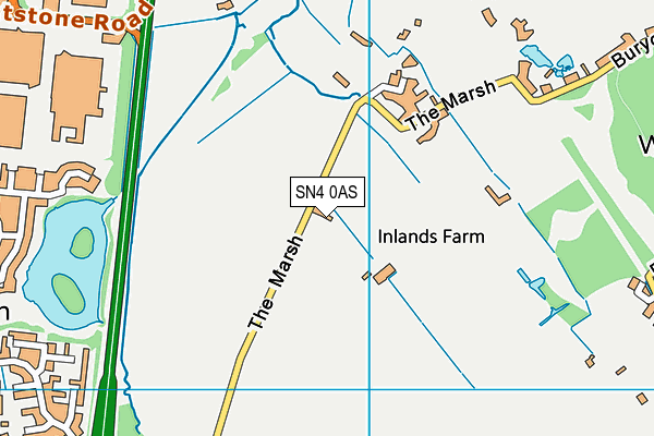 SN4 0AS map - OS VectorMap District (Ordnance Survey)