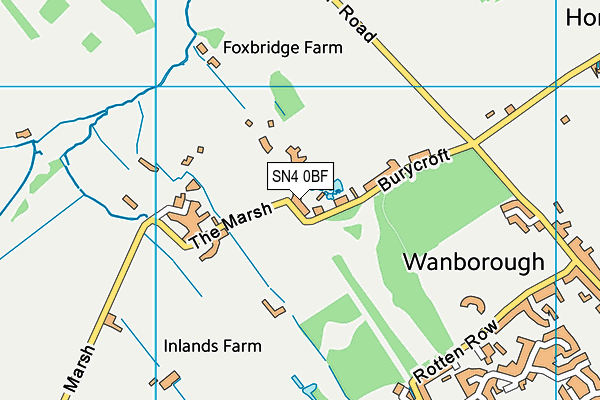 SN4 0BF map - OS VectorMap District (Ordnance Survey)