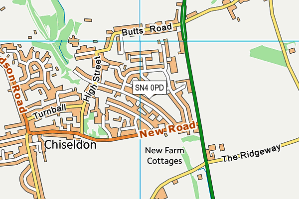 SN4 0PD map - OS VectorMap District (Ordnance Survey)