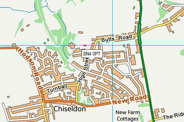 SN4 0PT map - OS VectorMap District (Ordnance Survey)