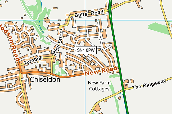 SN4 0PW map - OS VectorMap District (Ordnance Survey)