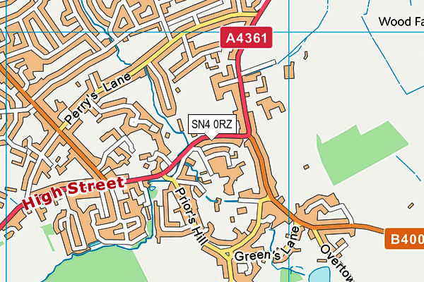 SN4 0RZ map - OS VectorMap District (Ordnance Survey)