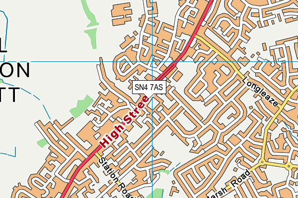 SN4 7AS map - OS VectorMap District (Ordnance Survey)