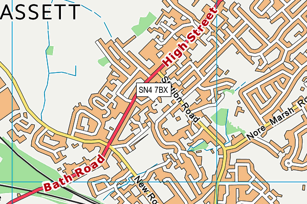 SN4 7BX map - OS VectorMap District (Ordnance Survey)