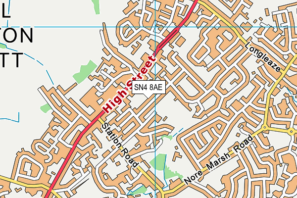 SN4 8AE map - OS VectorMap District (Ordnance Survey)