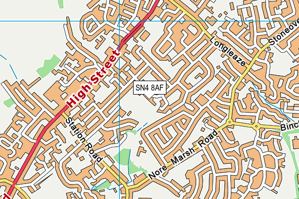 SN4 8AF map - OS VectorMap District (Ordnance Survey)