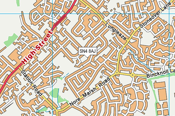 SN4 8AJ map - OS VectorMap District (Ordnance Survey)