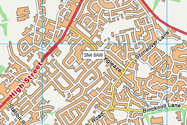 SN4 8AW map - OS VectorMap District (Ordnance Survey)