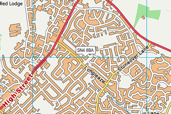 SN4 8BA map - OS VectorMap District (Ordnance Survey)