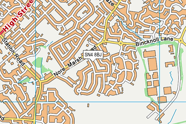 SN4 8BJ map - OS VectorMap District (Ordnance Survey)