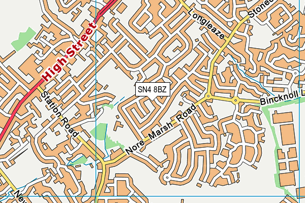 SN4 8BZ map - OS VectorMap District (Ordnance Survey)