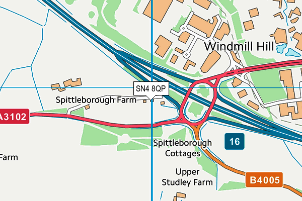 SN4 8QP map - OS VectorMap District (Ordnance Survey)