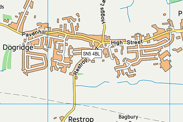 SN5 4BL map - OS VectorMap District (Ordnance Survey)