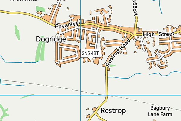 SN5 4BT map - OS VectorMap District (Ordnance Survey)