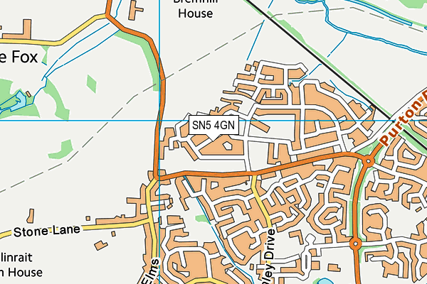 SN5 4GN map - OS VectorMap District (Ordnance Survey)