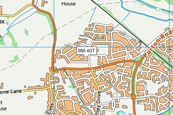 SN5 4GT map - OS VectorMap District (Ordnance Survey)