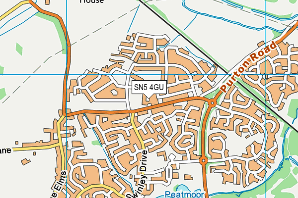 SN5 4GU map - OS VectorMap District (Ordnance Survey)