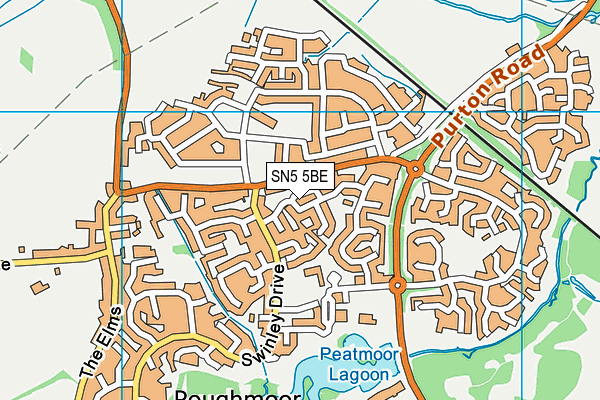 SN5 5BE map - OS VectorMap District (Ordnance Survey)