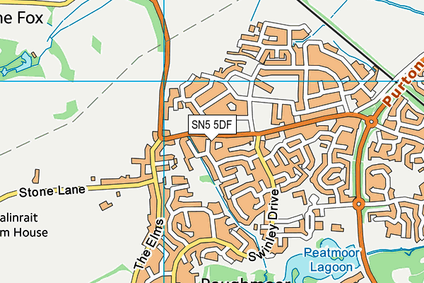 SN5 5DF map - OS VectorMap District (Ordnance Survey)