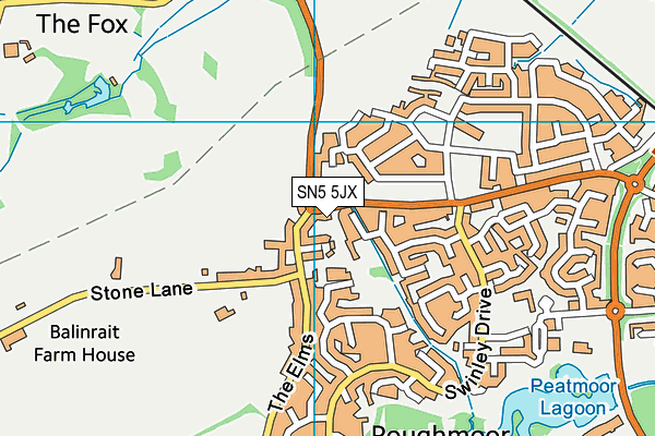 SN5 5JX map - OS VectorMap District (Ordnance Survey)