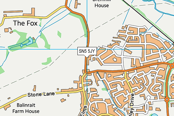 SN5 5JY map - OS VectorMap District (Ordnance Survey)