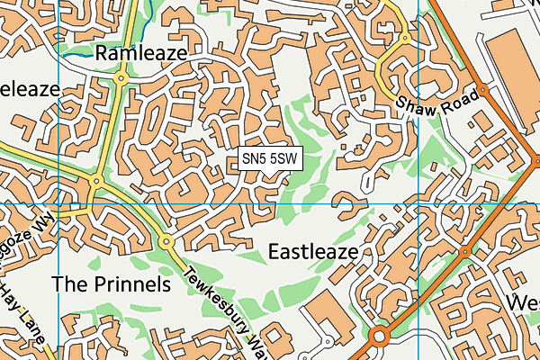 SN5 5SW map - OS VectorMap District (Ordnance Survey)