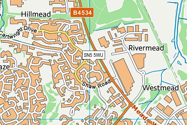 SN5 5WU map - OS VectorMap District (Ordnance Survey)