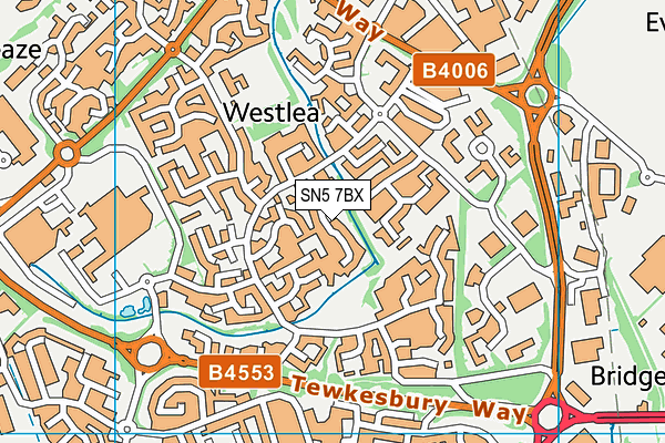 SN5 7BX map - OS VectorMap District (Ordnance Survey)