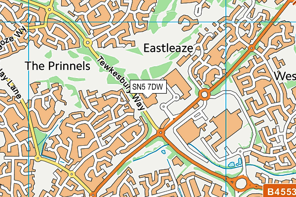 SN5 7DW map - OS VectorMap District (Ordnance Survey)