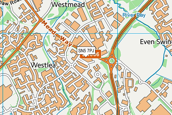 SN5 7PJ map - OS VectorMap District (Ordnance Survey)