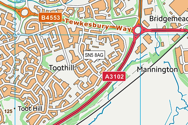 SN5 8AG map - OS VectorMap District (Ordnance Survey)