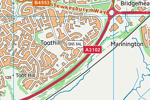 SN5 8AL map - OS VectorMap District (Ordnance Survey)