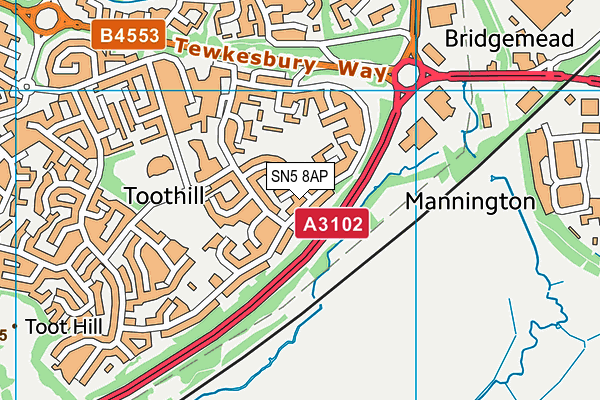 SN5 8AP map - OS VectorMap District (Ordnance Survey)