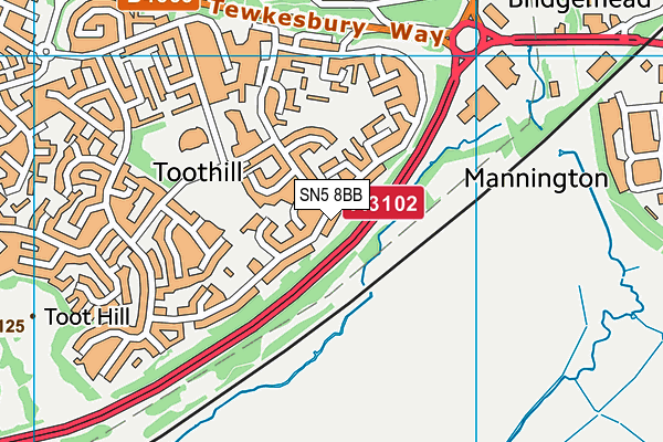 SN5 8BB map - OS VectorMap District (Ordnance Survey)