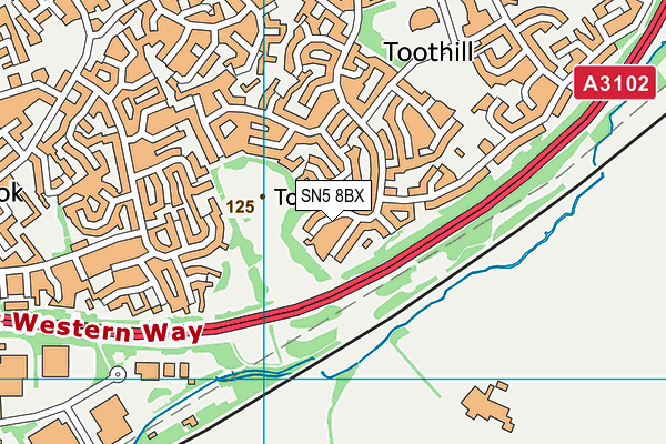 SN5 8BX map - OS VectorMap District (Ordnance Survey)